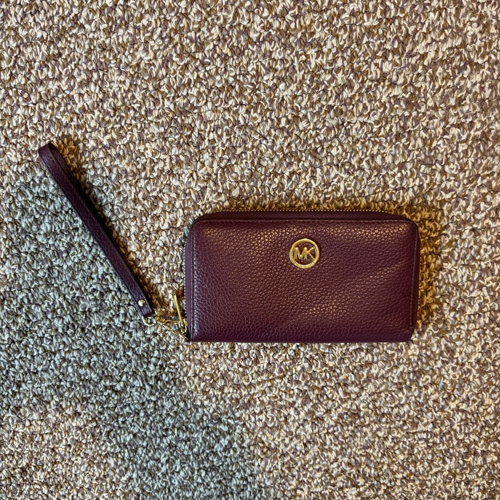 Michael Kors Burgundy Wristlet Wallet